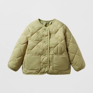 Zara girls Embroidered floral padded jacket